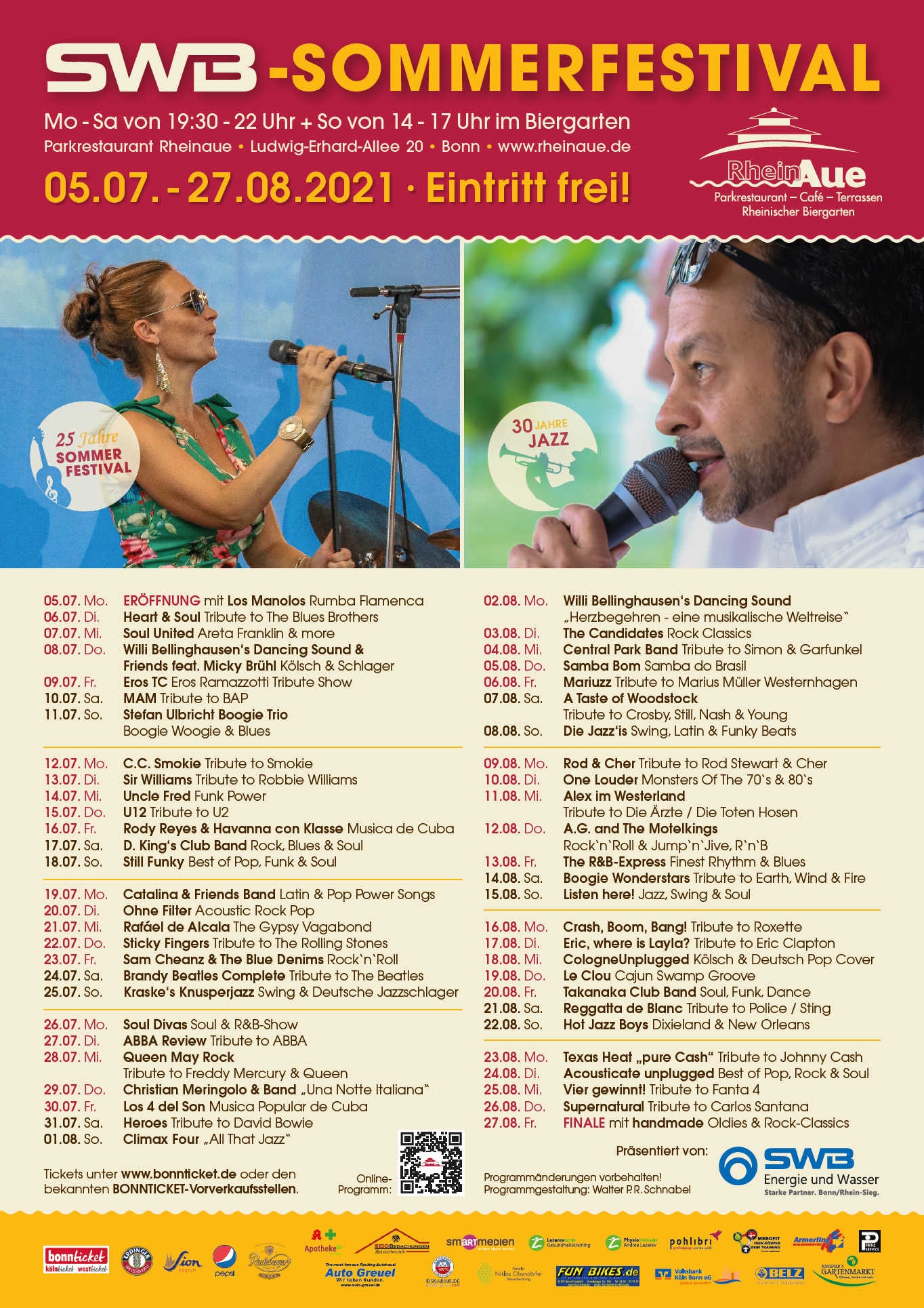 SWB Sommerfestival Rheinaue Bonn - Konzertkalender
